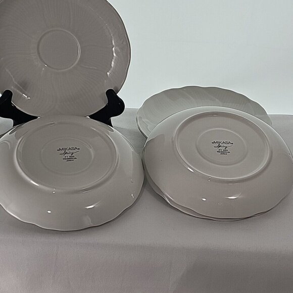 Mikasa Spring Magnolia Saucer Plates 6" white set/6 dessert farmhouse cottage - Picture 8 of 9